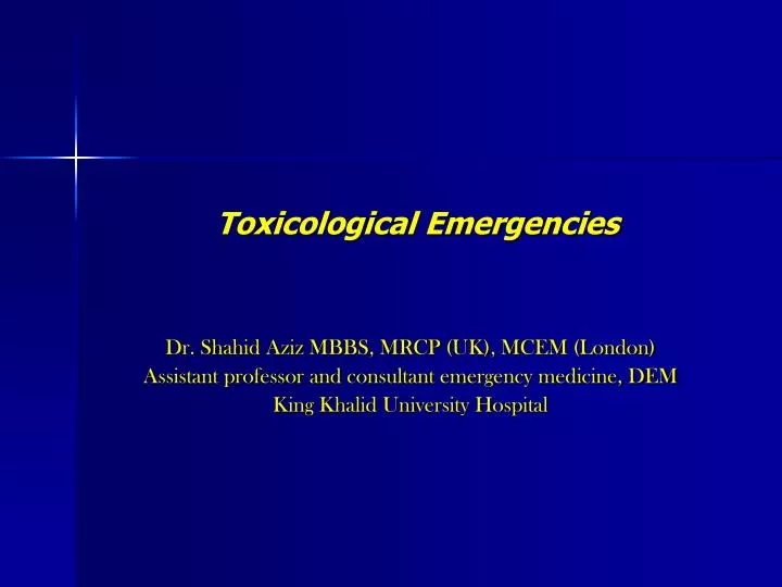 toxicological emergencies