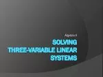 Solving three-variable linear systems - slide 1