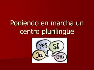 poniendo en marcha un centro pluriling e