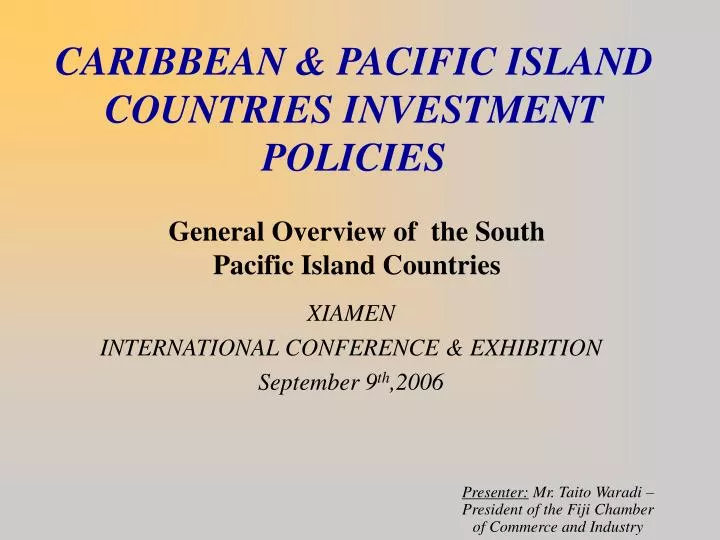 caribbean pacific island countries investment policies