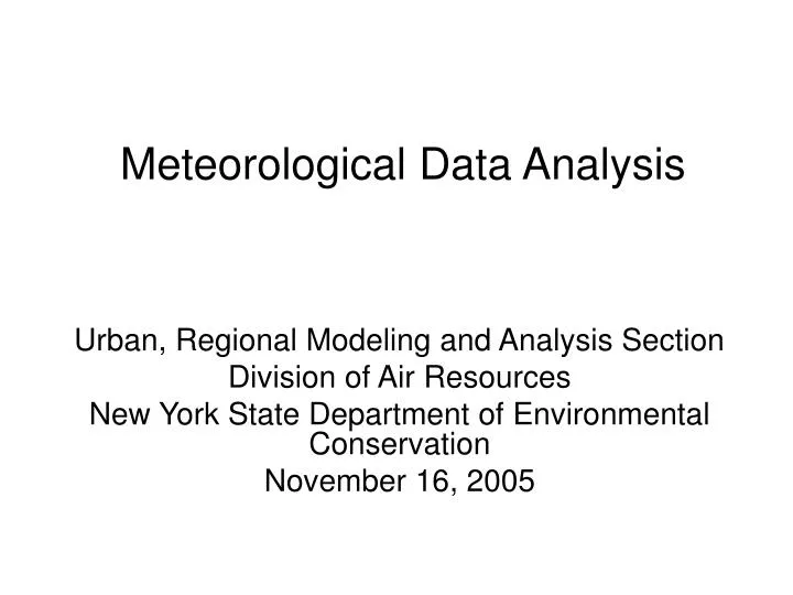 meteorological data analysis