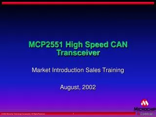 MCP2551 High Speed CAN Transceiver