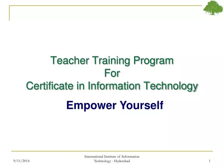 teacher training program for certificate in information technology