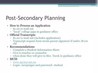 Post-Secondary Planning