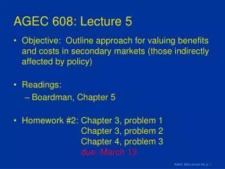 AGEC 608: Lecture 5