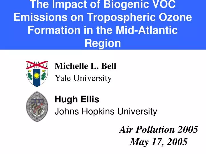 the impact of biogenic voc emissions on tropospheric ozone formation in the mid atlantic region
