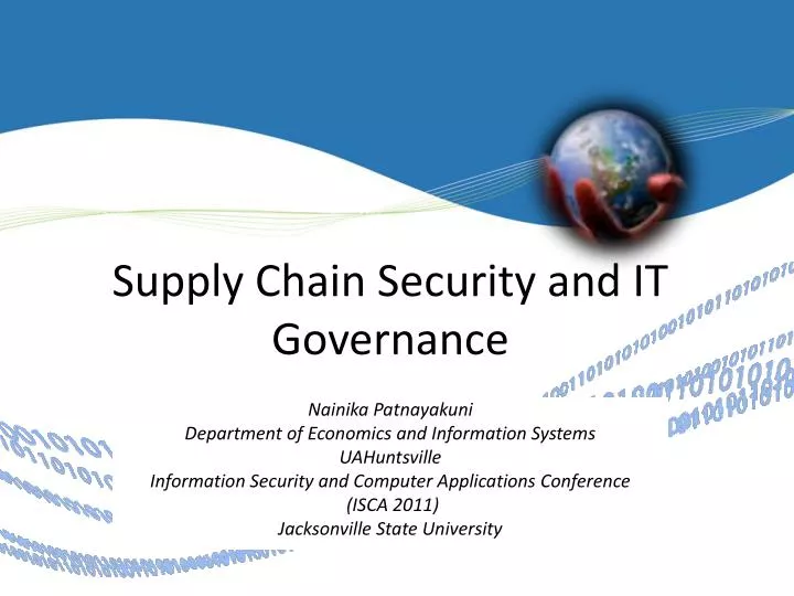 supply chain security and it governance