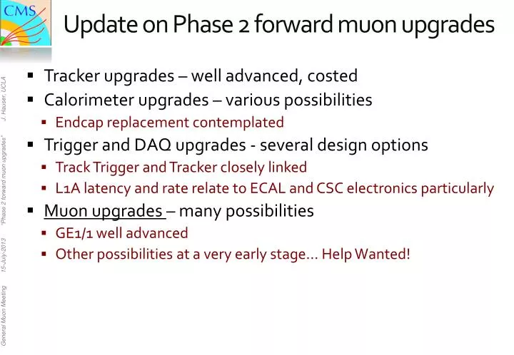 update on phase 2 forward muon upgrades