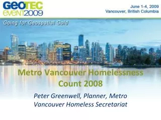 Metro Vancouver Homelessness Count 2008