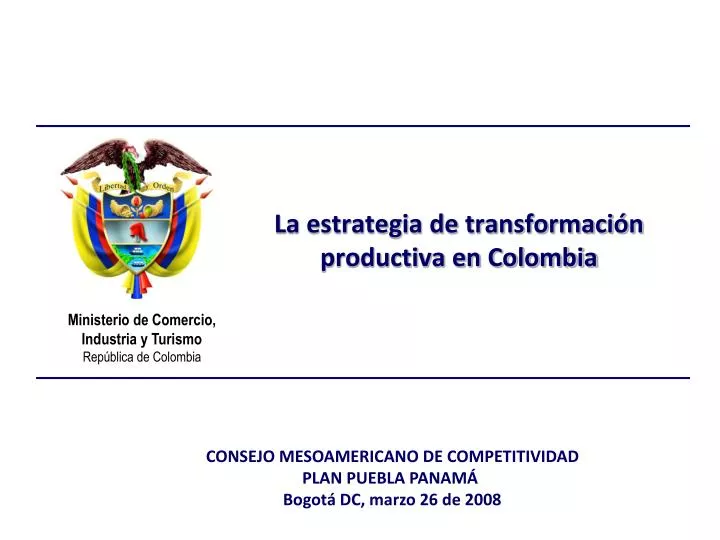 la estrategia de transformaci n productiva en colombia