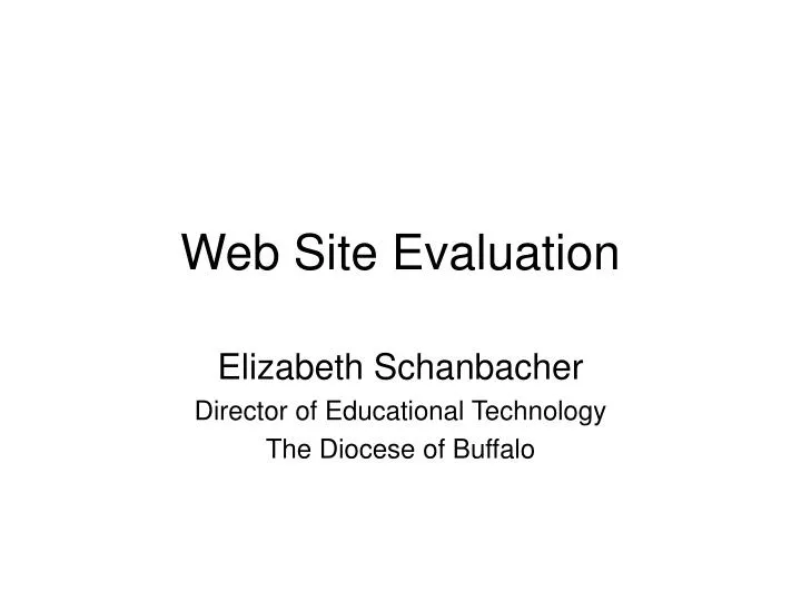 web site evaluation
