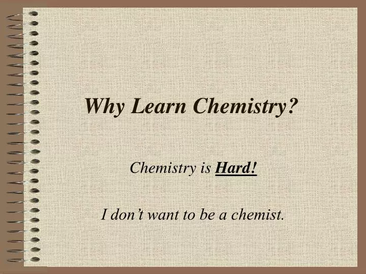 why learn chemistry