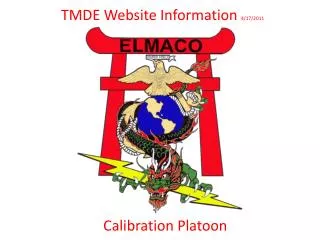 TMDE Website Information 4/17/2011