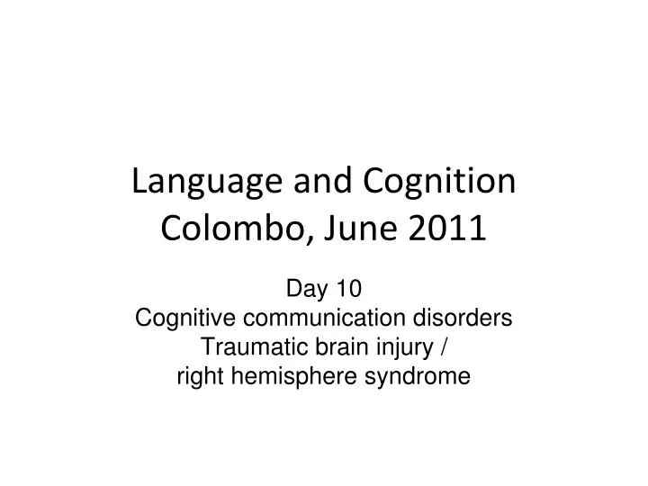 language and cognition colombo june 2011