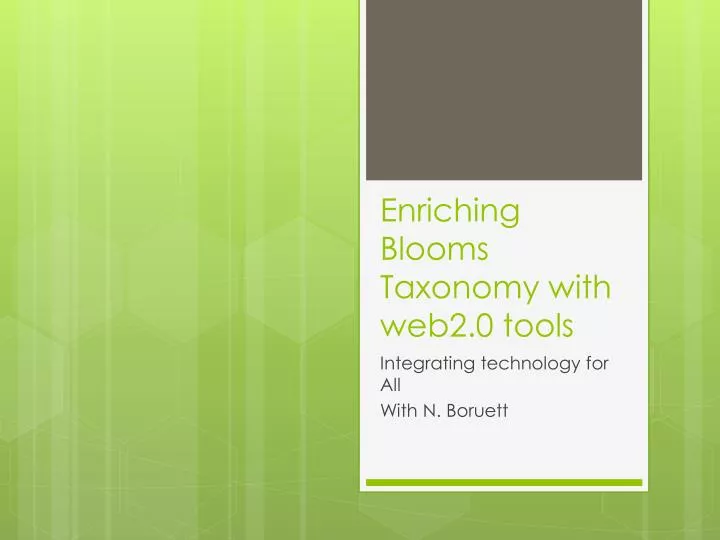 enriching blooms taxonomy with web2 0 tools