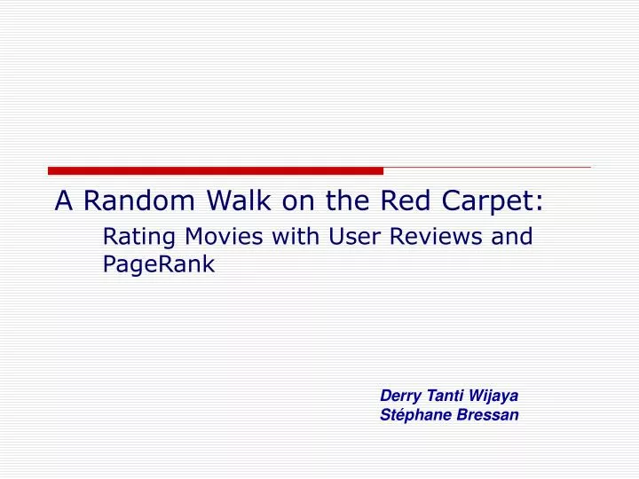 a random walk on the red carpet