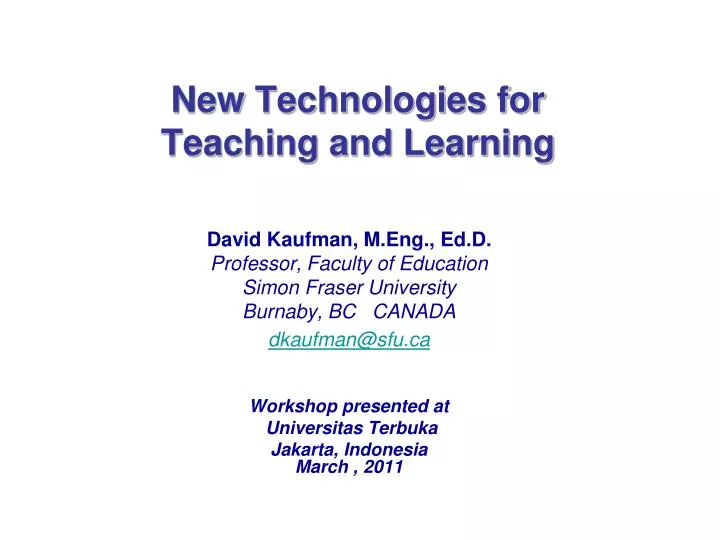 new technologies for teaching and learning