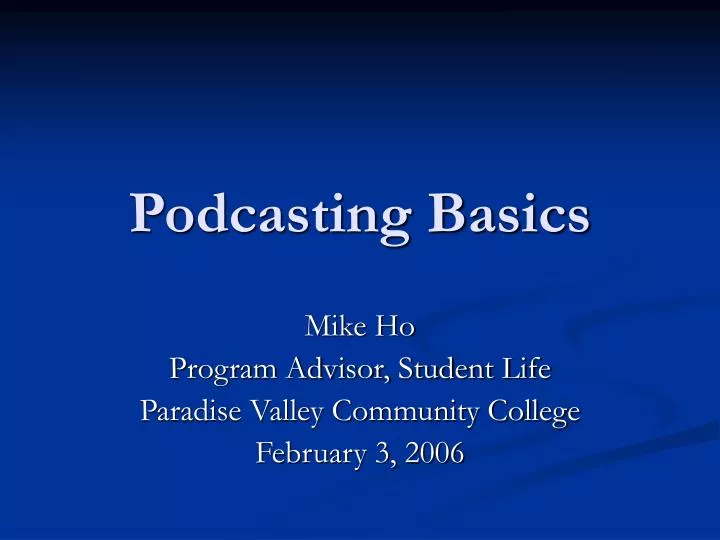 podcasting basics