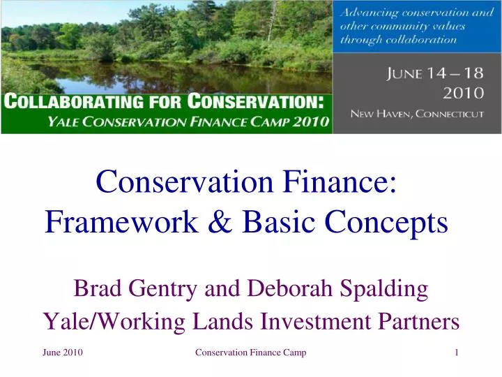 conservation finance framework basic concepts