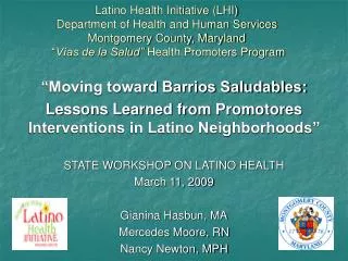 “Moving toward Barrios Saludables: