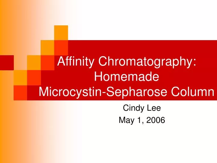 affinity chromatography homemade microcystin sepharose column