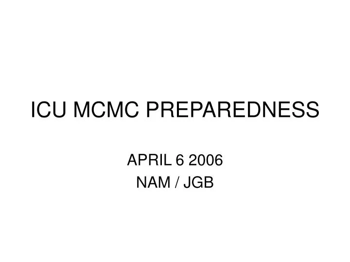 icu mcmc preparedness