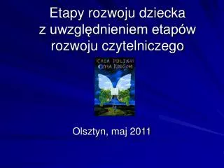 etapy rozwoju dziecka z uwzgl dnieniem etap w rozwoju czytelniczego