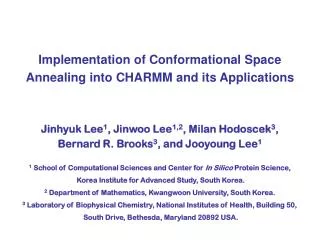 Implementation of Conformational Space Annealing into CHARMM and its Applications