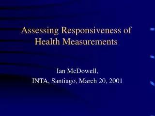 Assessing Responsiveness of Health Measurements