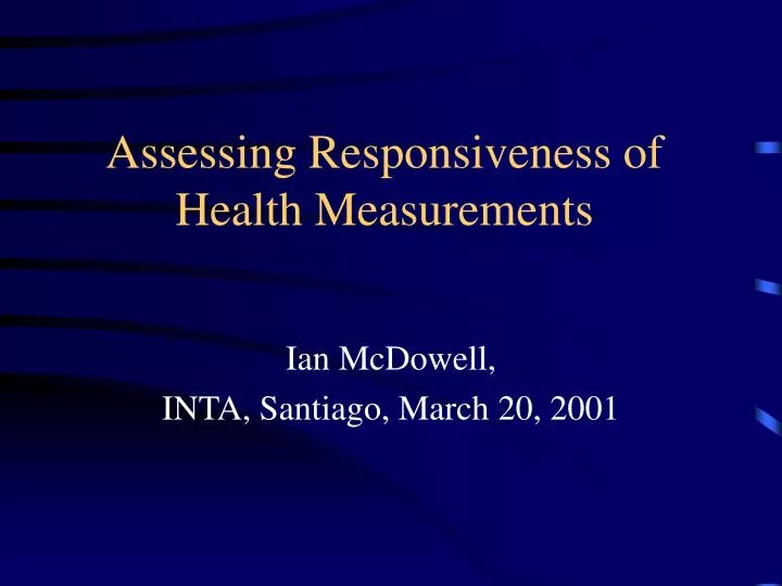 assessing responsiveness of health measurements