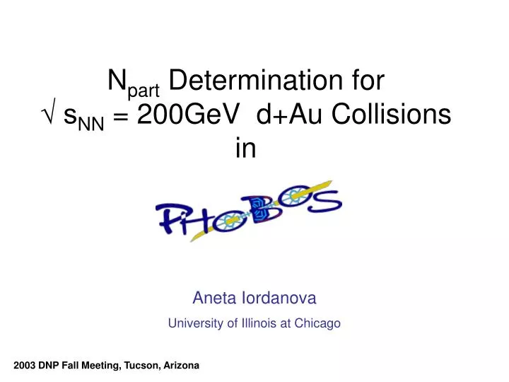 n part determination for s nn 200gev d au collisions in
