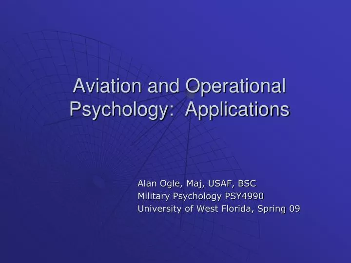 aviation and operational psychology applications