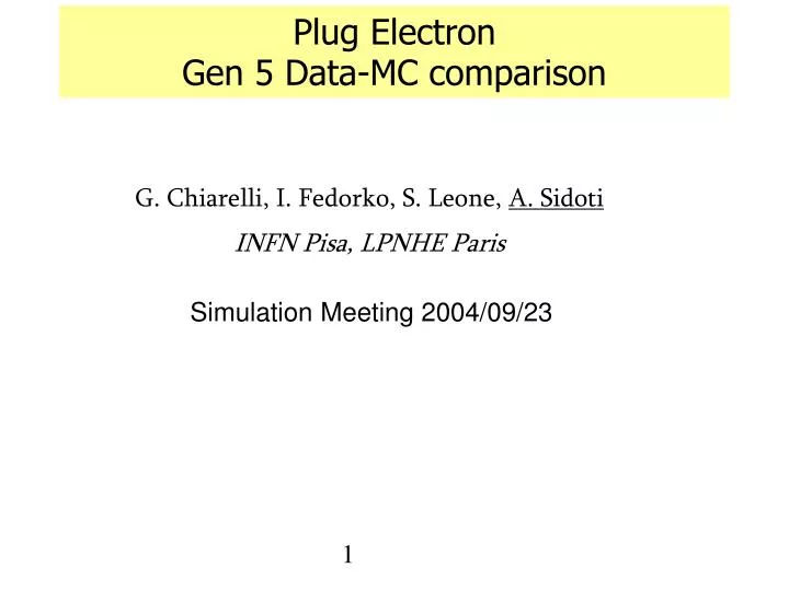 plug electron gen 5 data mc comparison
