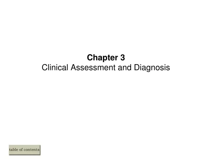 chapter 3 clinical assessment and diagnosis