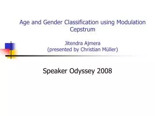 Speaker Odyssey 2008