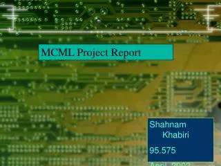 MCML Project Report