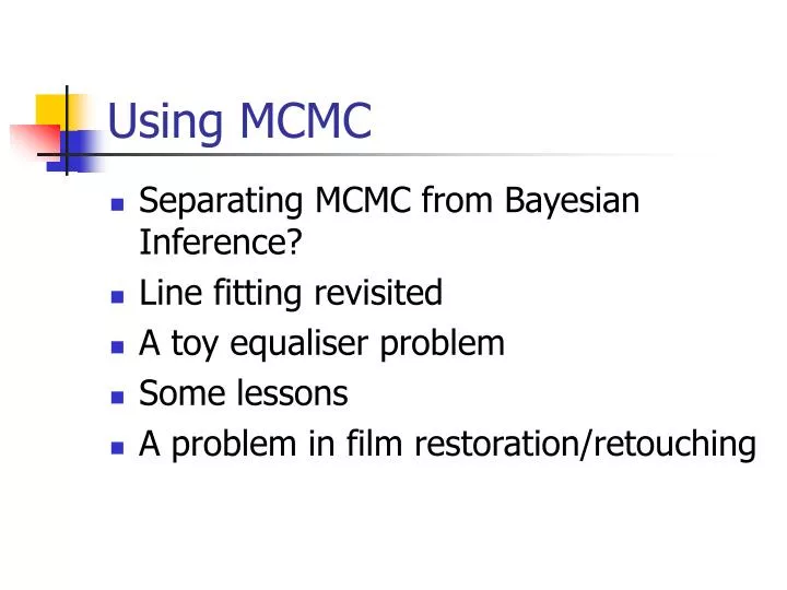 using mcmc