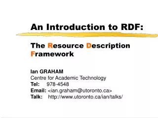 An Introduction to RDF: