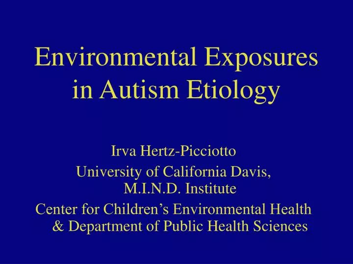 environmental exposures in autism etiology
