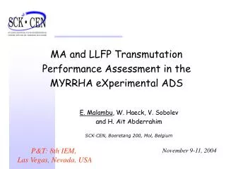 MA and LLFP Transmutation Performance Assessment in the MYRRHA eXperimental ADS