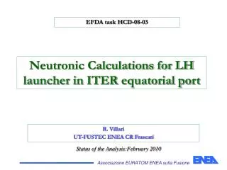 Neutronic Calculations for LH launcher in ITER equatorial port