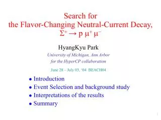 Search for the Flavor-Changing Neutral-Current Decay, S + ? p m + m -