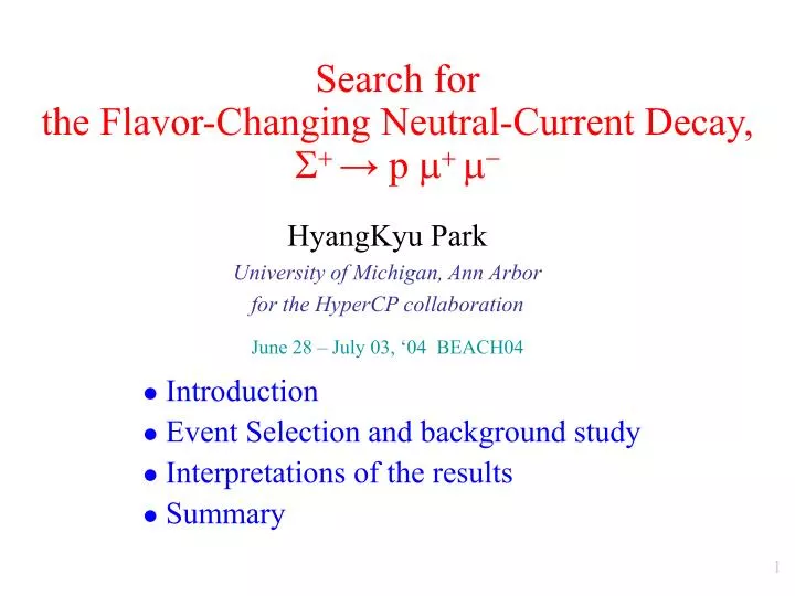 search for the flavor changing neutral current decay s p m m