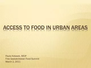 Access to Food in Urban Areas