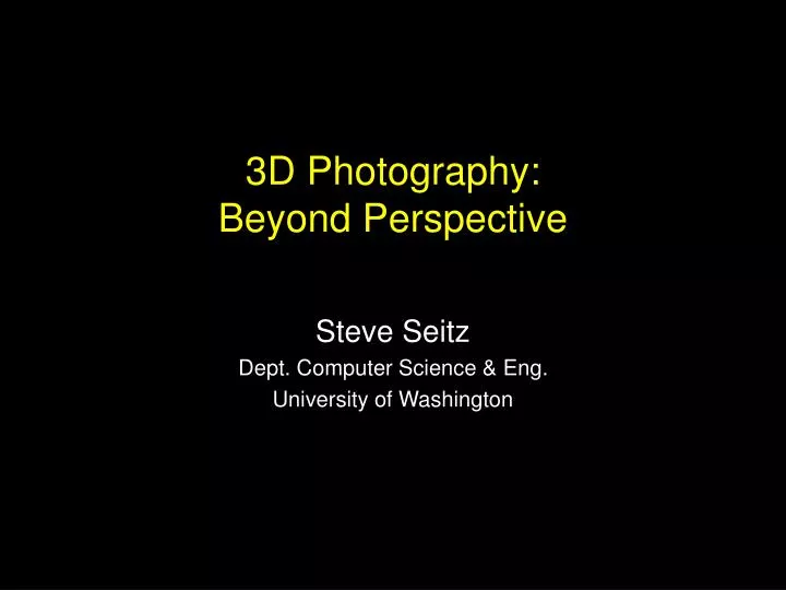 3d photography beyond perspective