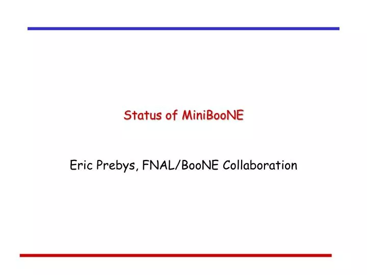 status of miniboone