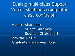 Scaling multi-class Support Vector Machines using inter-class confusion