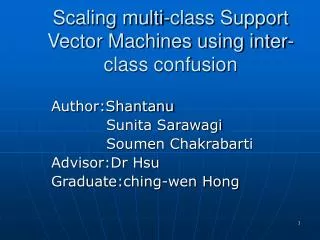 scaling multi class support vector machines using inter class confusion