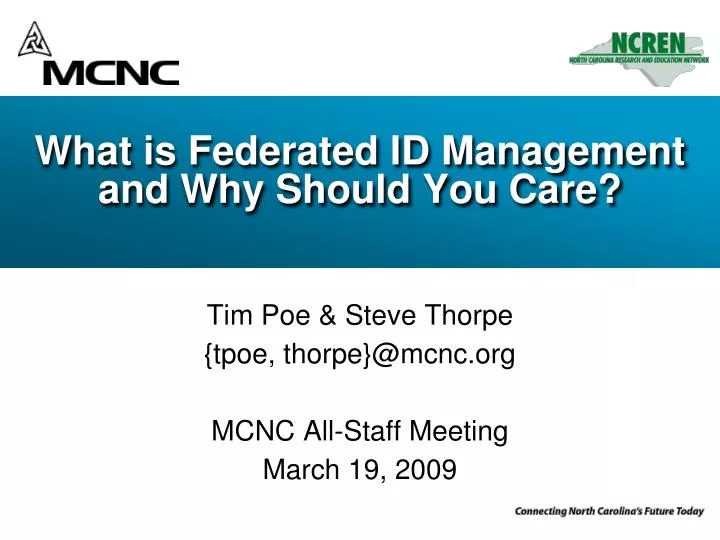 what is federated id management and why should you care