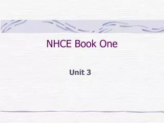 NHCE Book One
